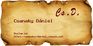 Csanaky Dániel névjegykártya